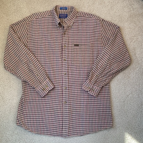 Pendleton Men’s Flannel Shirt Long Sleeves Button Down Tan Plaid Cotton Medium - Picture 1 of 10
